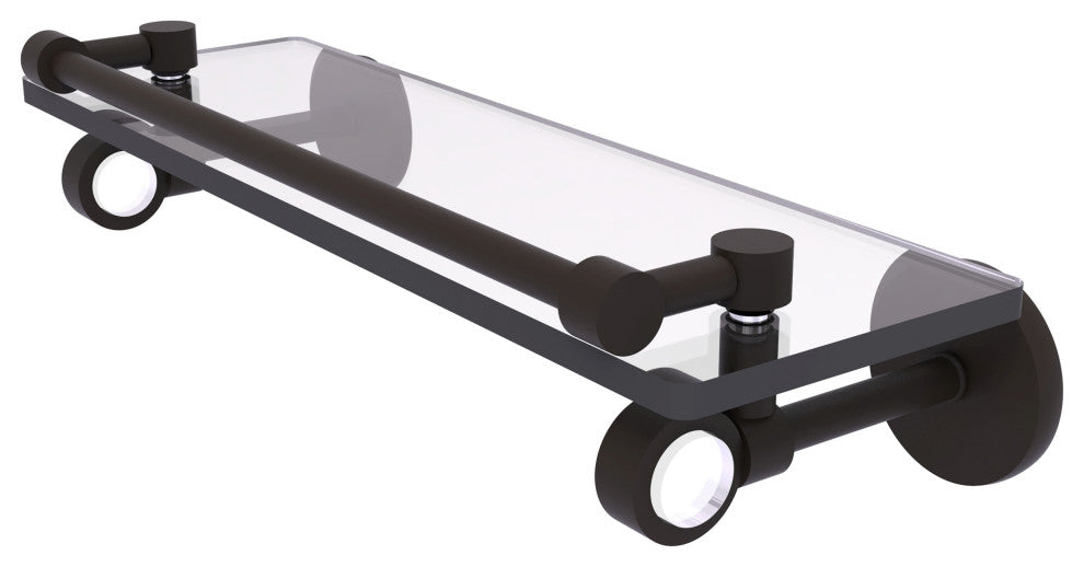 Clearview 16" Glass Shelf with Gallery Rail, Oil Rubbed Bronze