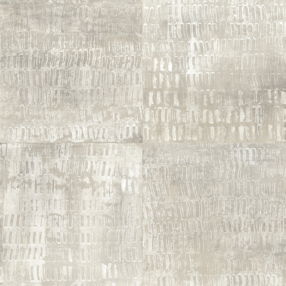 Conundrum Silver Faux Metal Wallpaper Bolt