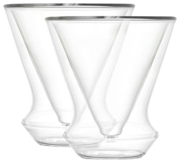 Cosmo Double Wall Stemless Martini Glasses 5 oz, Set of 2
