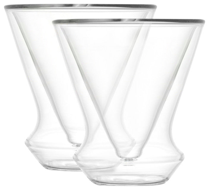 Cosmo Double Wall Stemless Martini Glasses 5 oz, Set of 2
