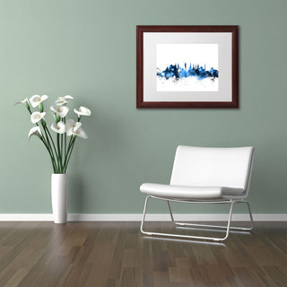 Michael Tompsett 'Glasgow Scotland Skyline White' Matted Framed Art, 11x14