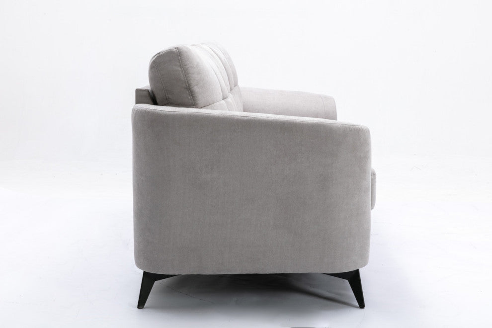 Callie Woven Fabric Sofa, Light Gray