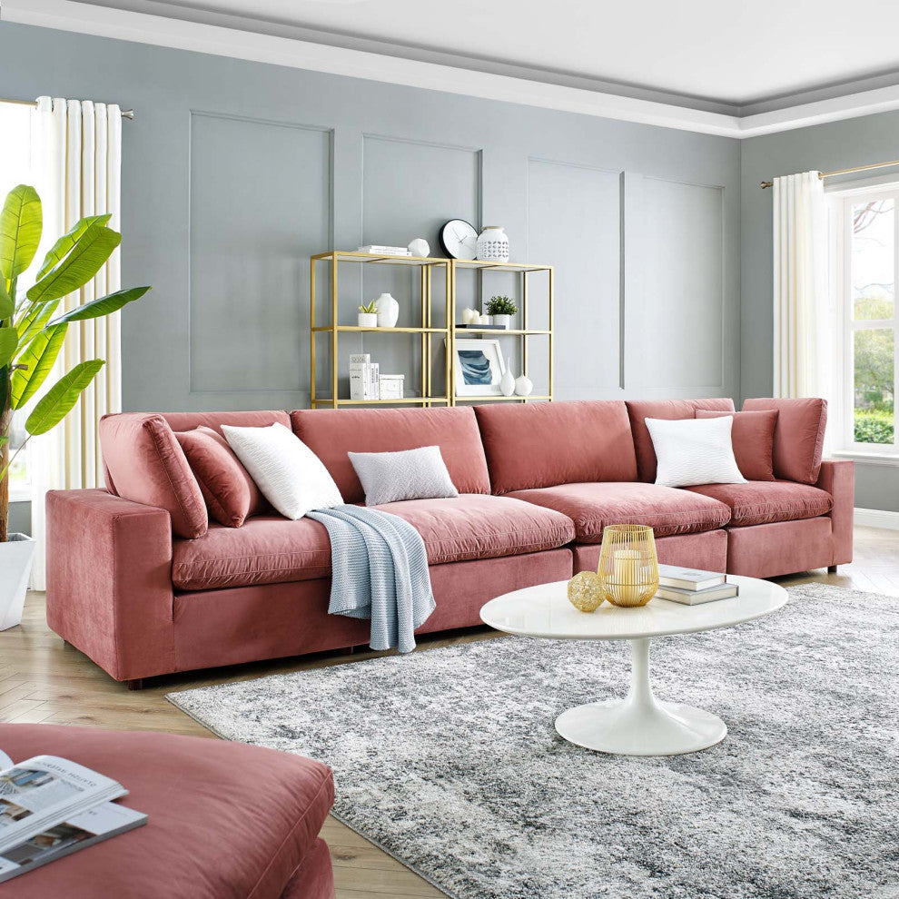 Sofa, Velvet, Pink, Modern, Living Lounge Room Hotel Lobby Hospitality