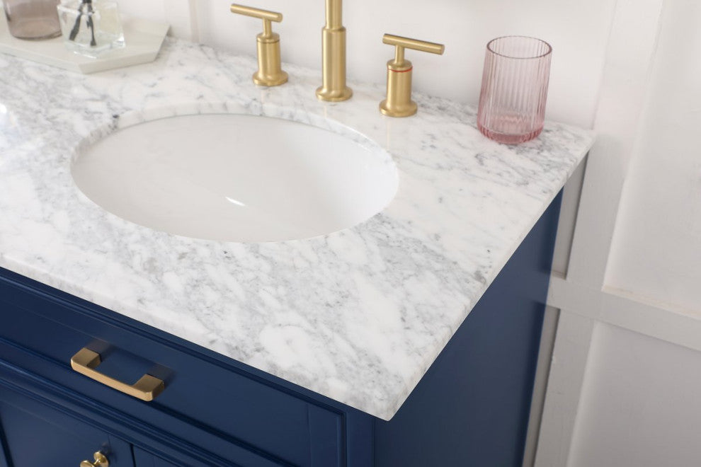 Amber 60" Double Bathroom Vanity, Blue