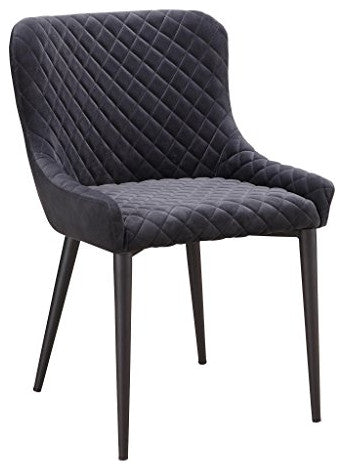 Contemporary Etta Dining Chair Dark Grey - Grey
