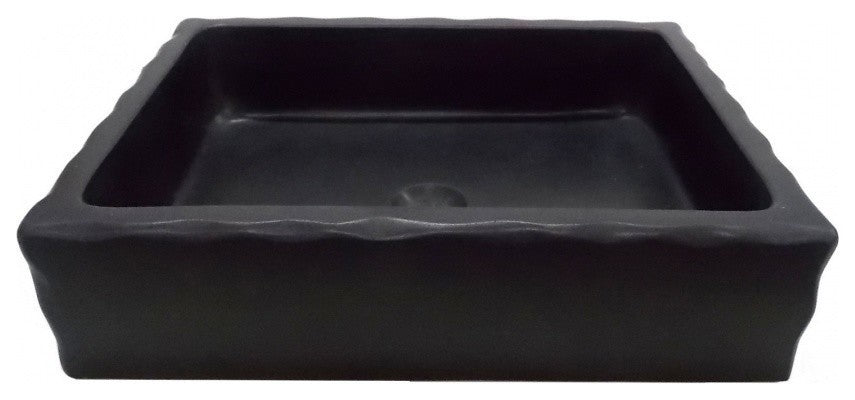 Eden Bath EB_S037LS-H Antique Rectangular Vessel Sink In Honed Lava Stone