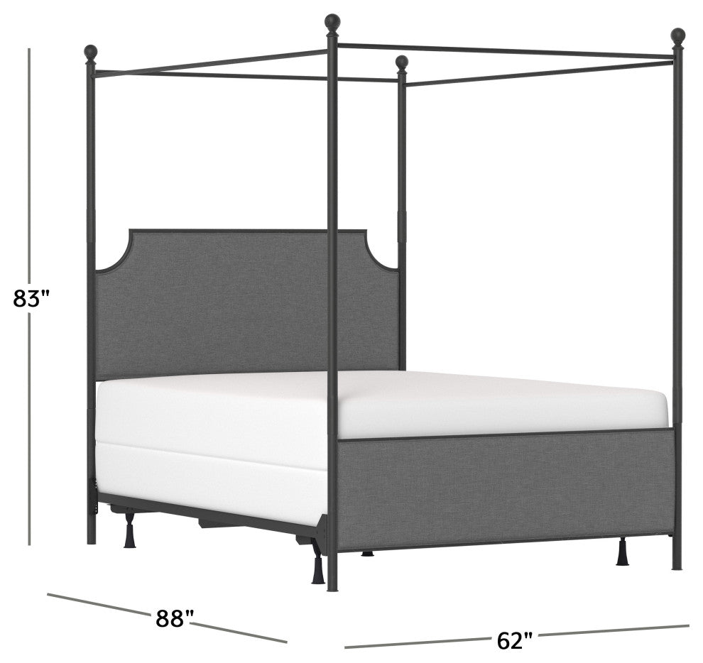 Hillsdale McArthur Queen Metal and Upholstered Canopy Bed