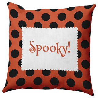Halloween Spooky Dots Accent Pillow, Harvest Orange, 18"x18"