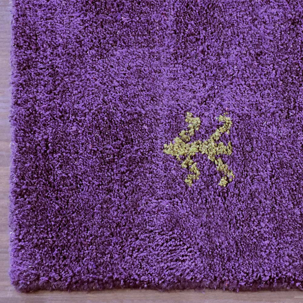 HAND KNOTTED LOOM SILK ECO-FRIENDLY AREA RUG-6'x9',Rectangle,Purple,Contemporary