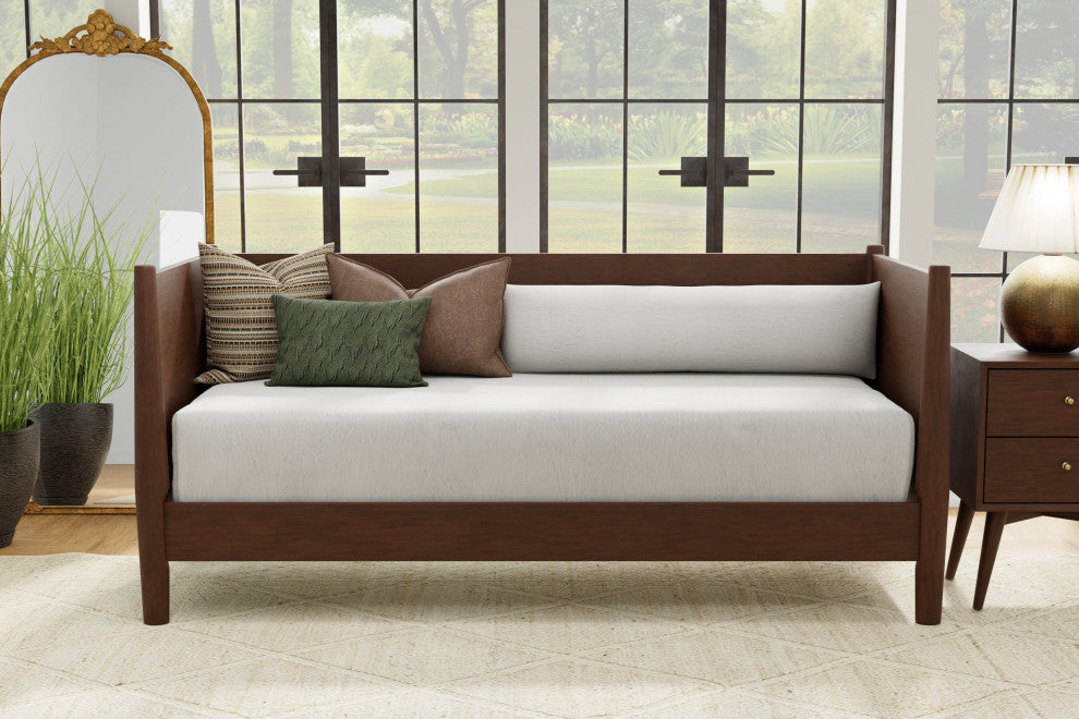 Flynn Mid Century Modern Twin Size Day Bed, Walnut
