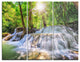 "Kanchanaburi Waterfall" Photography Glossy Metal Wall Art, 3 Panels, 36"x28"