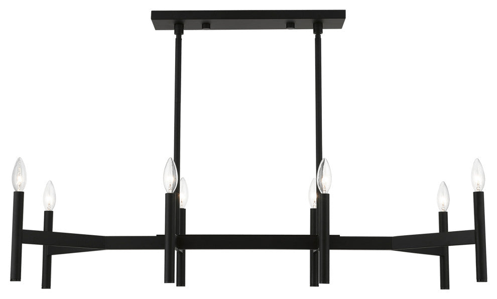 Livex Lighting Black 8-Light Linear Chandelier