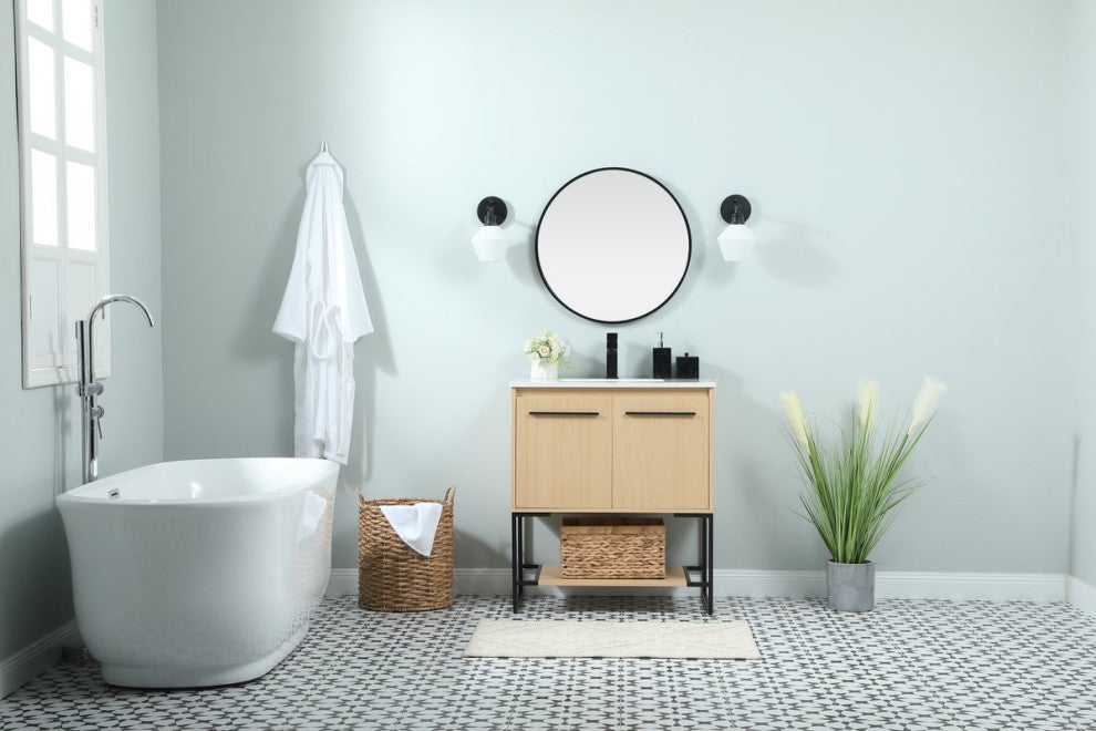 Sue 30" Single Bathroom Vanity, Maple