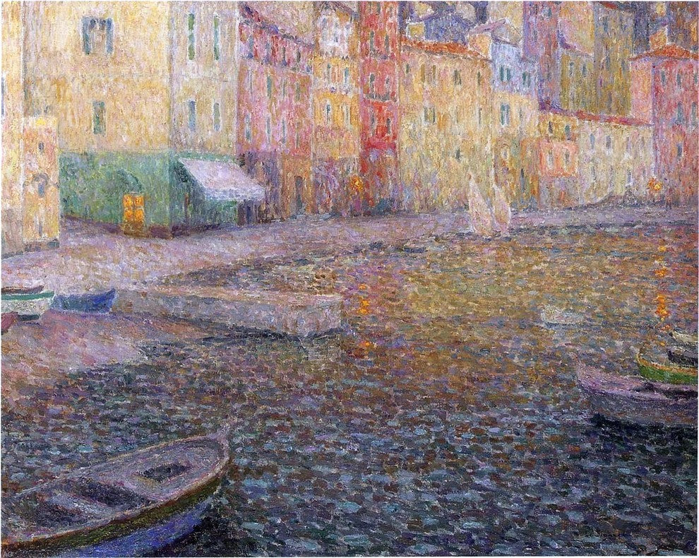 Henri Le Sidaner A Quay in Twilight, 20"x25" Gallery Wrapped Canvas Print