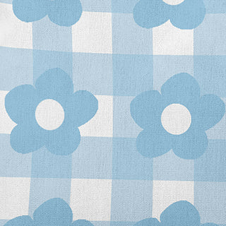 Flowers on Gingham Decorative Throw Pillow, Carolina Blue, 20"x20"