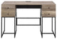4 Drawers Writing Desk, Rustic Oak and Black Finish