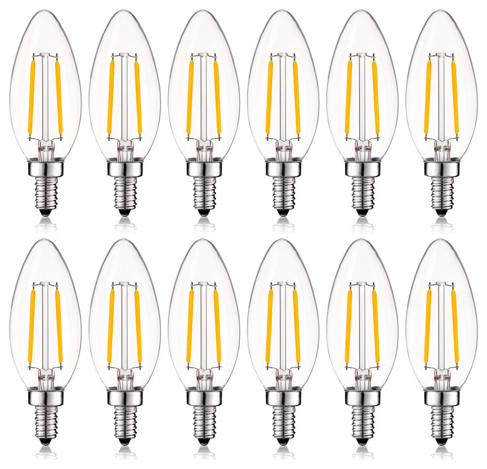 4W Candelabra LED Bulb Dimmable 400lm Cool White E12 24PK