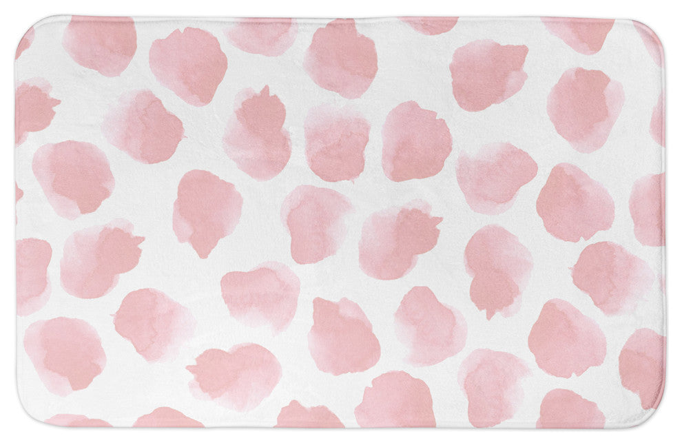Blush Watercolor Dots 34x21 Bath Mat