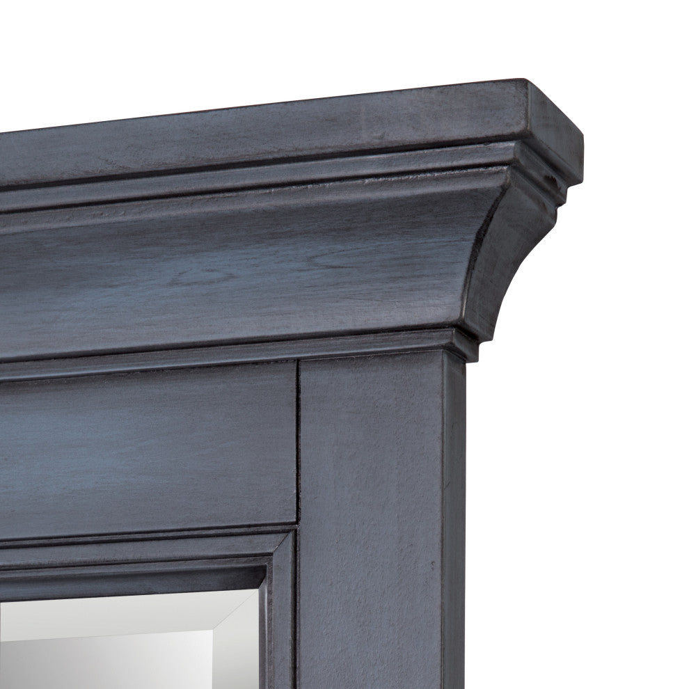 Framed Wall Mounted Bathroom Mirror, Blue Grey;, 24" X 32";