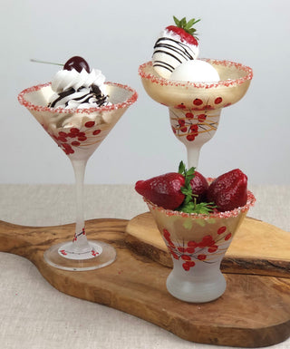 Berries 'n Branches Martini Glasses, Set of 2