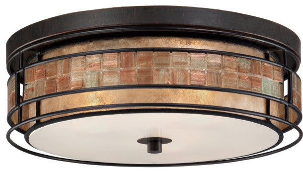 Quoizel MCLG1616RC Three Light Flush Mount Laguna Renaissance Copper