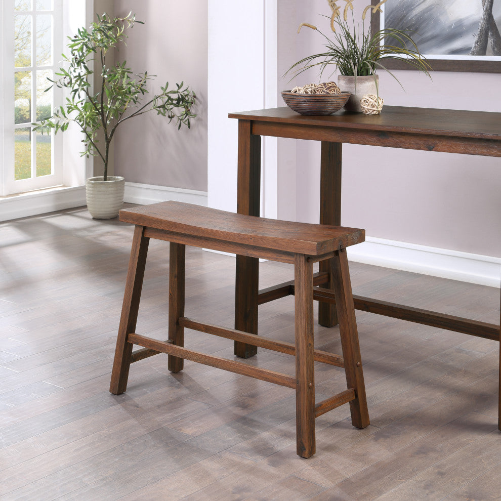 Sonoma Saddle Bench, Chestnut Wire-Brush