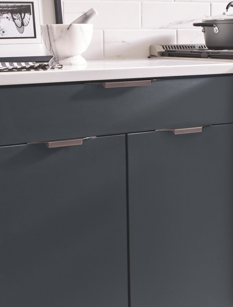 Extent 4-9/16" CTC Cabinet Edge Pull, Black Chrome