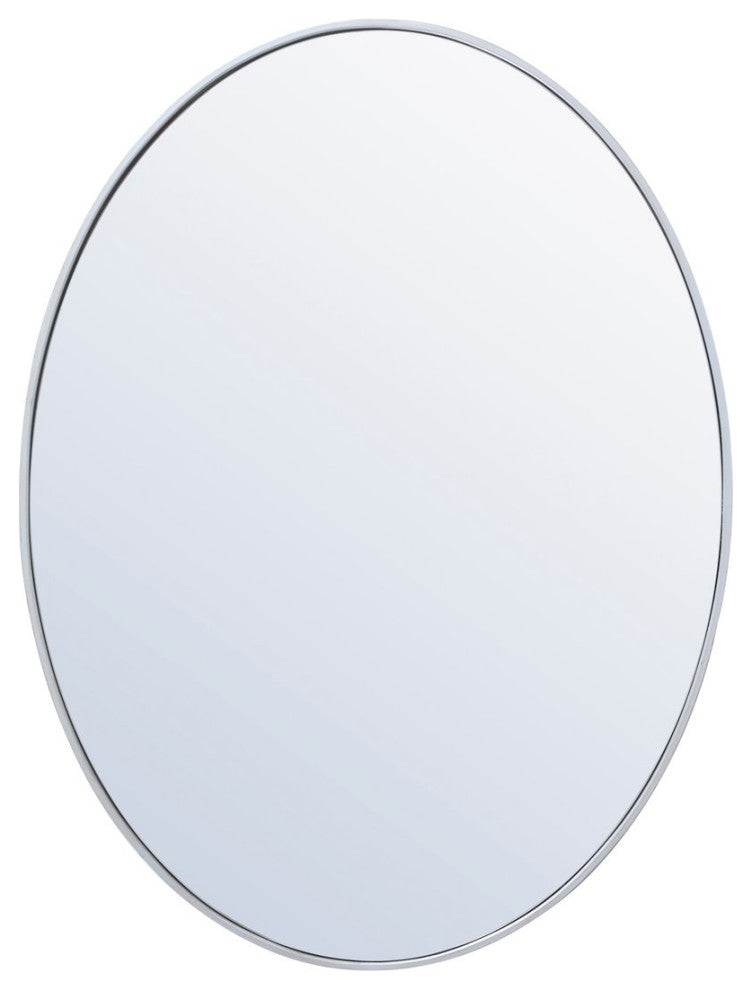Elegant MR4630S Metal Frame Oval Mirror 40", Silver