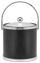 Kraftware Sophisticates Ice Bucket With Bale Handle, Black With Polished Chrome