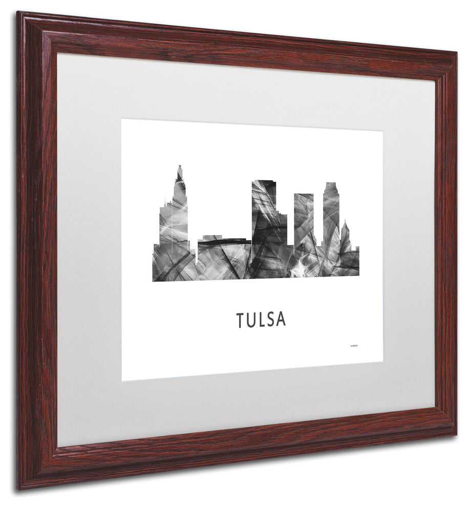 Marlene Watson 'Tulsa Oklahoma Skyline' Matted Art, Wood Frame, White, 20x16