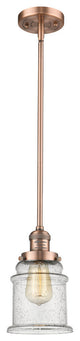 Canton 1-Light Dimmable LED Pendant, Antique Copper, Glass: Seedy
