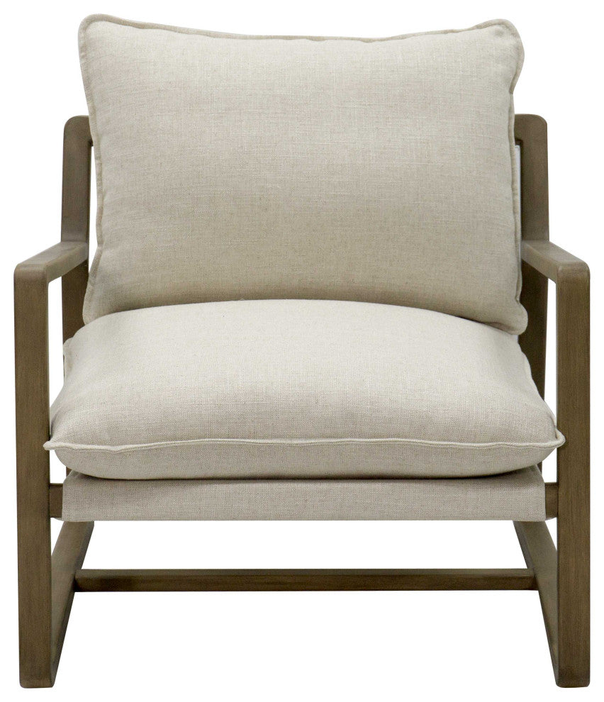Alana Chair Smoke Grey With natural Linen fabric