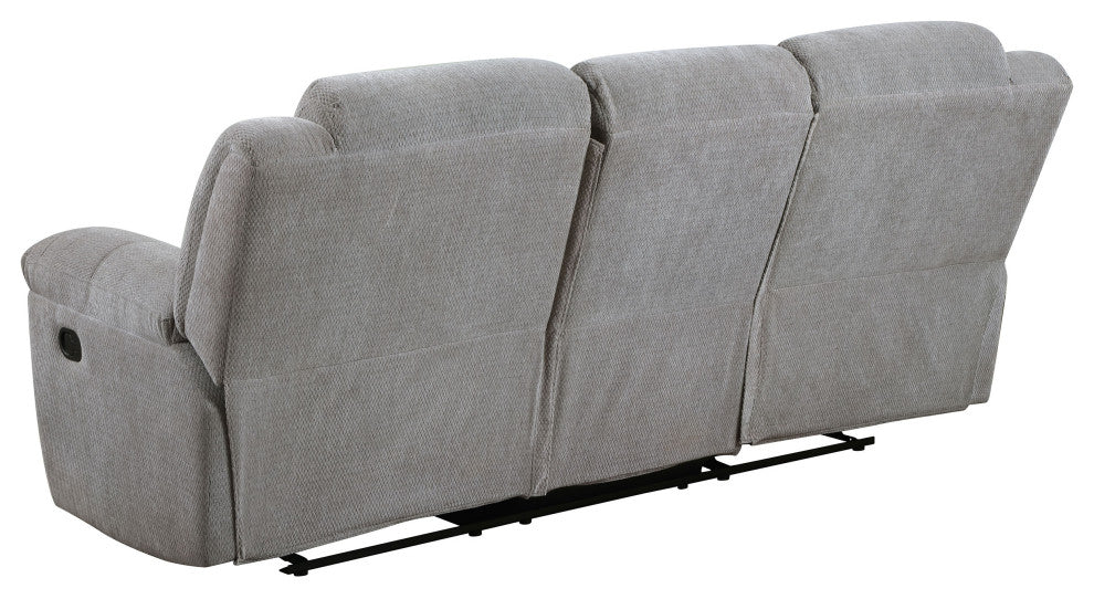 Gilson Chenille Upholstered Reclining Sofa Grey