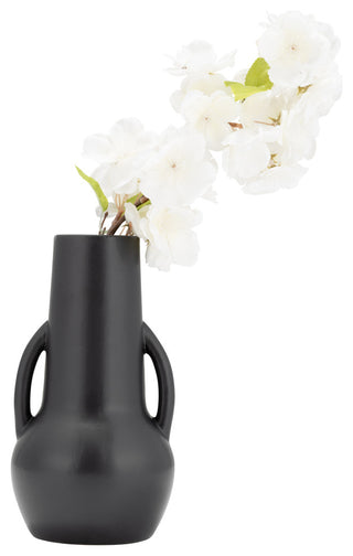 Ceramic 8", Vase, Handles, Black