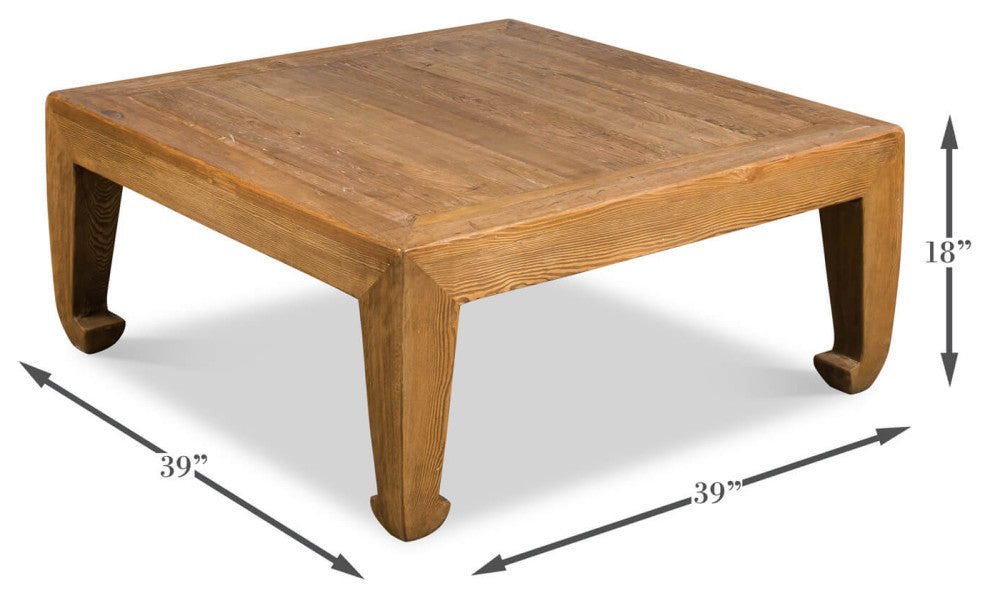 Modern Asian-Style Square Coffee Table