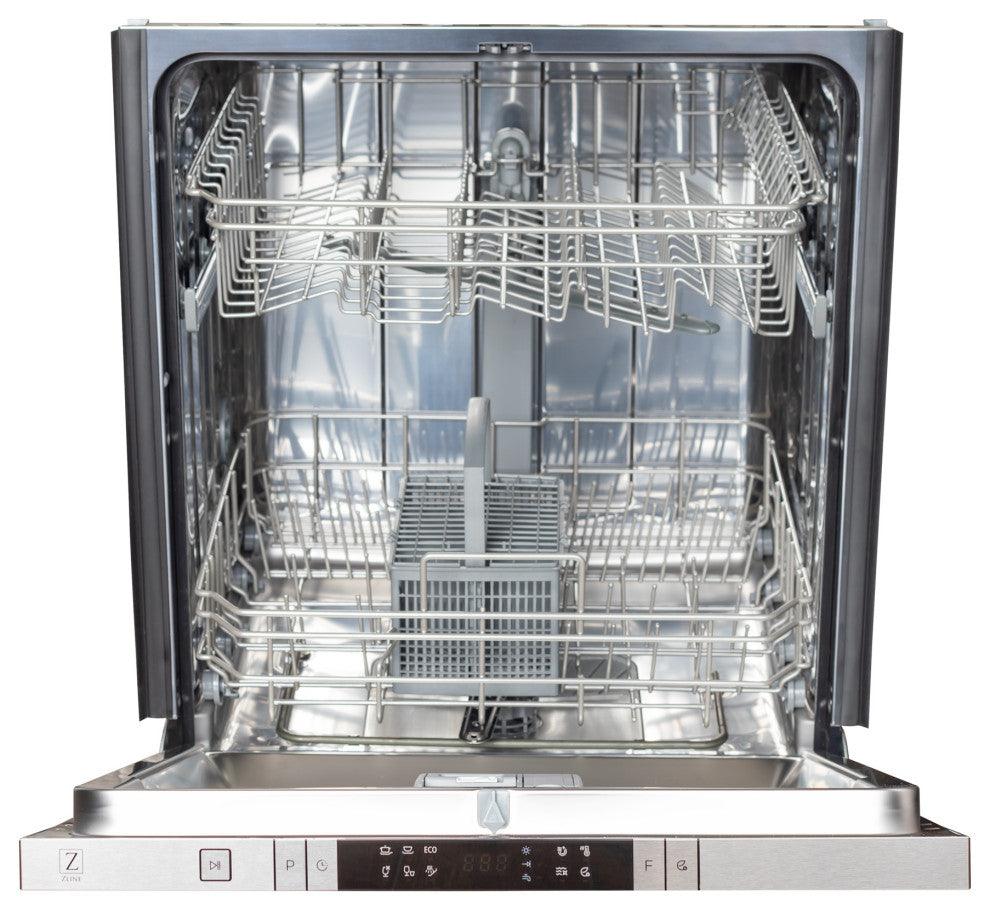 24 in. Black Stainless Top Control Dishwasher, Stainless Steel Tub