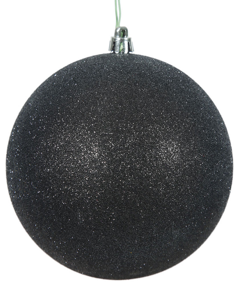 Vickerman 2.75" Black Glitter Ball Ornament, 12 per Bag