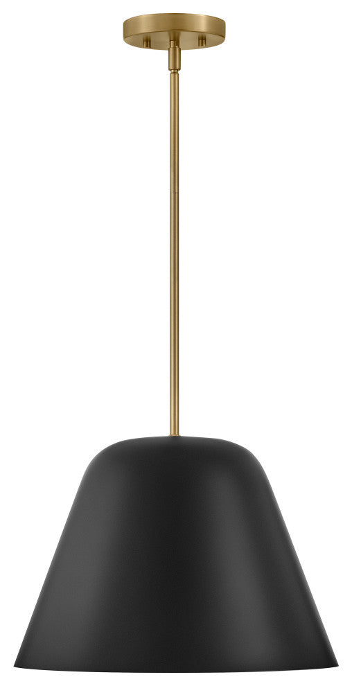 Lark Madi 16" Medium Pendant Light, Black + Lacquered Brass