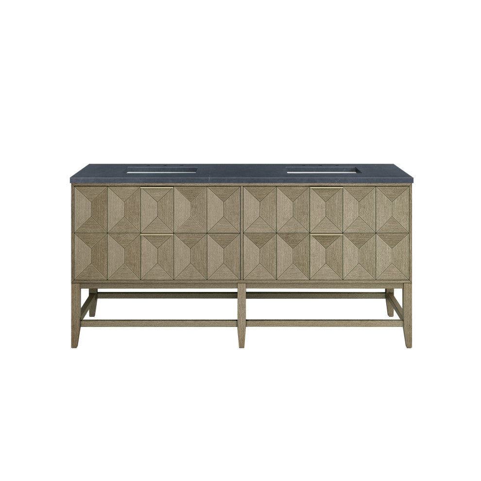 Emmeline 72" Double Vanity, Pebble Oak, Charcoal Soapstone
