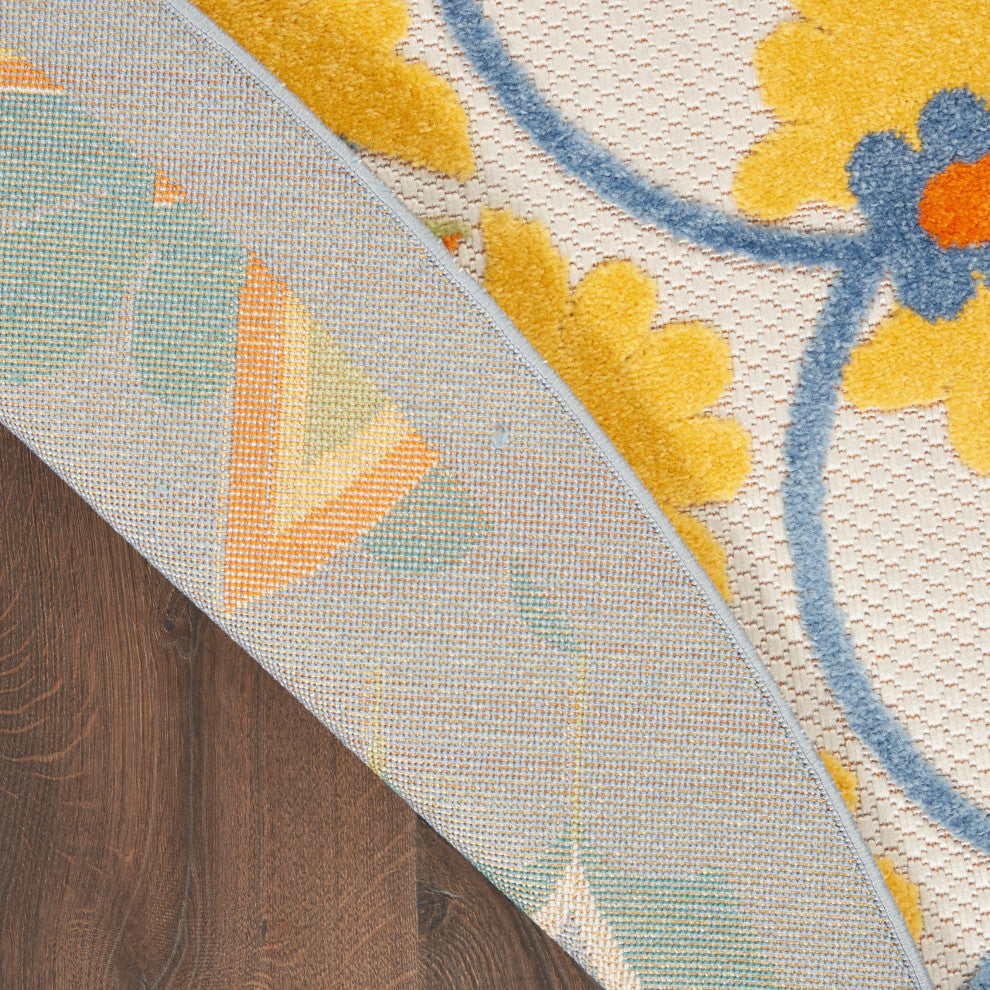 Nourison Aloha 4' x Round Multicolor Transitional Area Rug