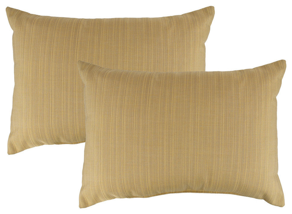 Austin Horn Classics Sunbrella Dupione Cornsilk Boudoir Outdoor Pillow, Set of 2