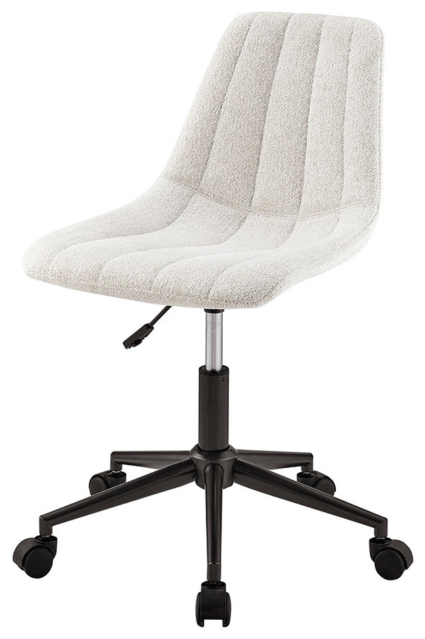 Robert PU Swivel Office Chair, Posh Ivory, Fabric