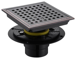 Luxier 6" Square Shower Floor Drain FD01-6, Oil Rubbed Bronze