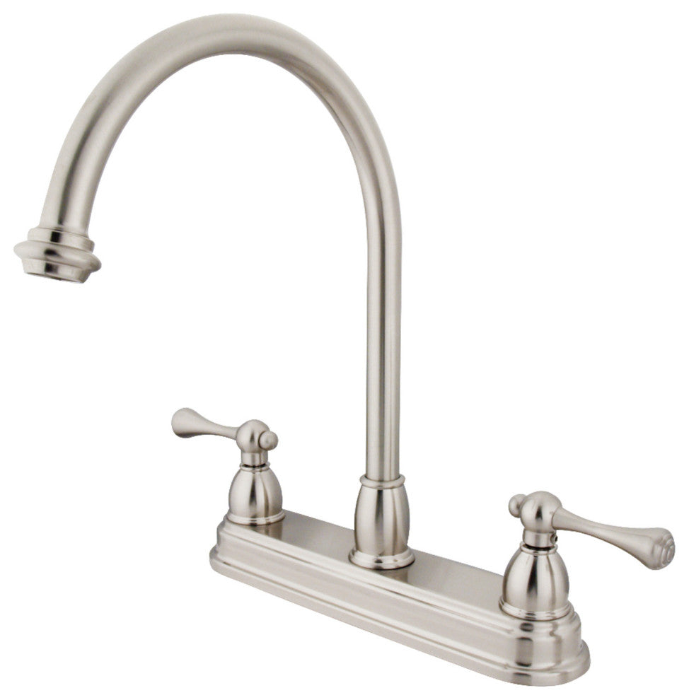 Kingston Brass KB3748BL 8" Centerset Kitchen Faucet, Brushed Nickel
