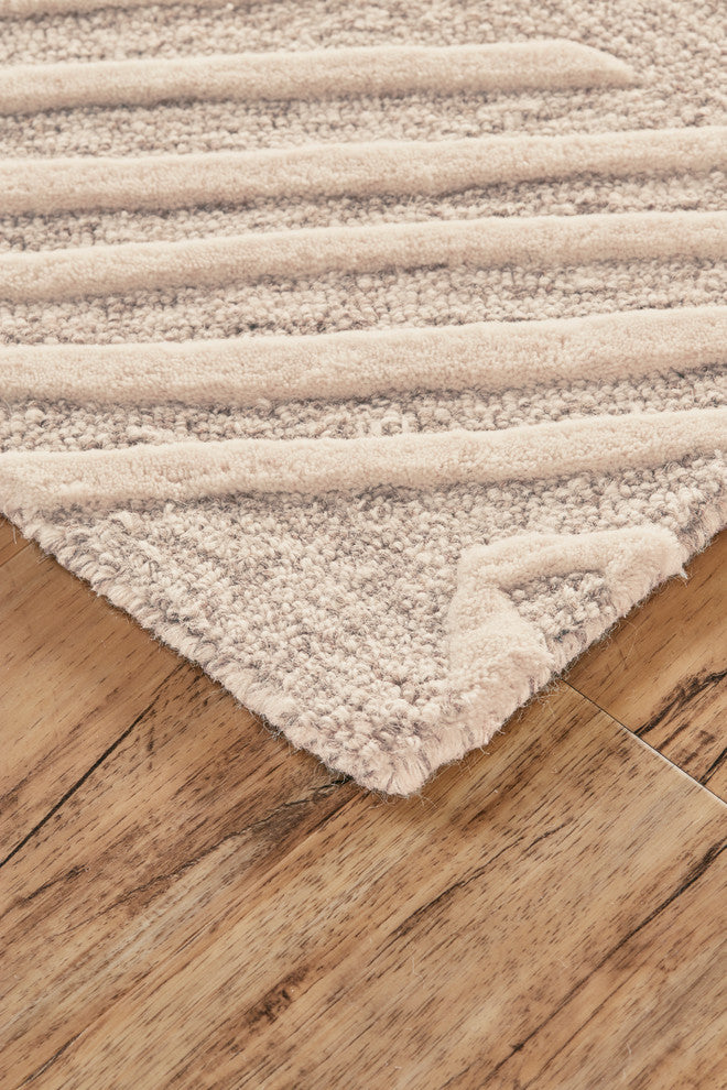 Weave & Wander Fadden Rug, Ivory/Natural, 2'6"x8'