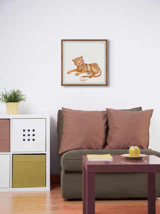 "Hello Little Tiger" Framed Painting Print, 32x32