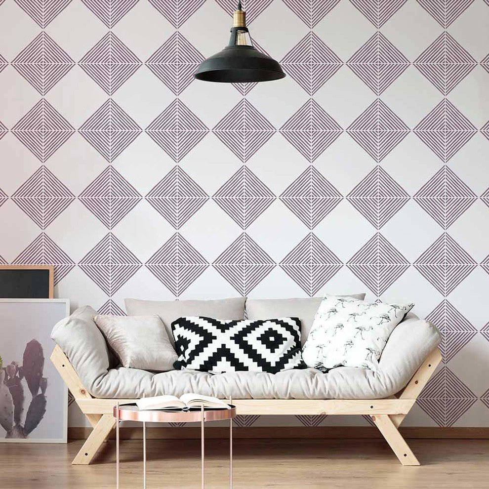 Nola Tile Stencil - DIY Faux Geometric Tiles - Cement Tile Stencils, Large