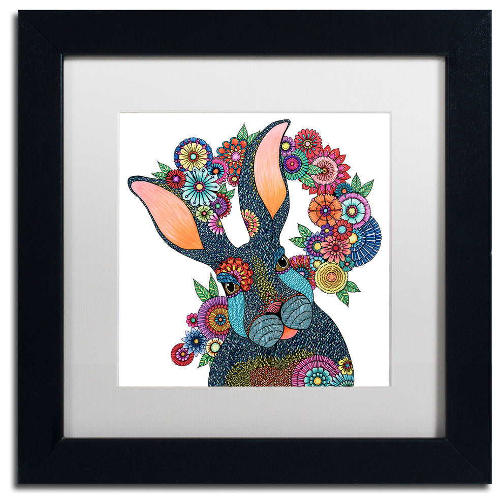 Hello Angel ''Mr. Rabbit'' Art, Black Frame, White Mat, 11x11