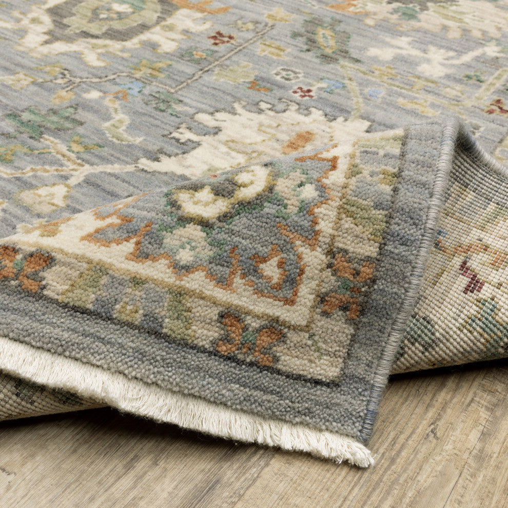Leoness Oriental Indoor Area Rug, Grey, 2'6" X 12'