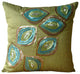 Green Art Deco Pillow Covers 20"x20" Throw Pillow Cover, Sequins Art Silk